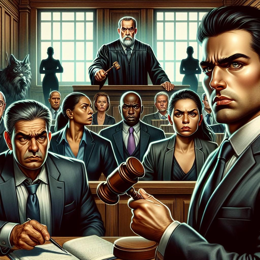 Courtroom tension illustration