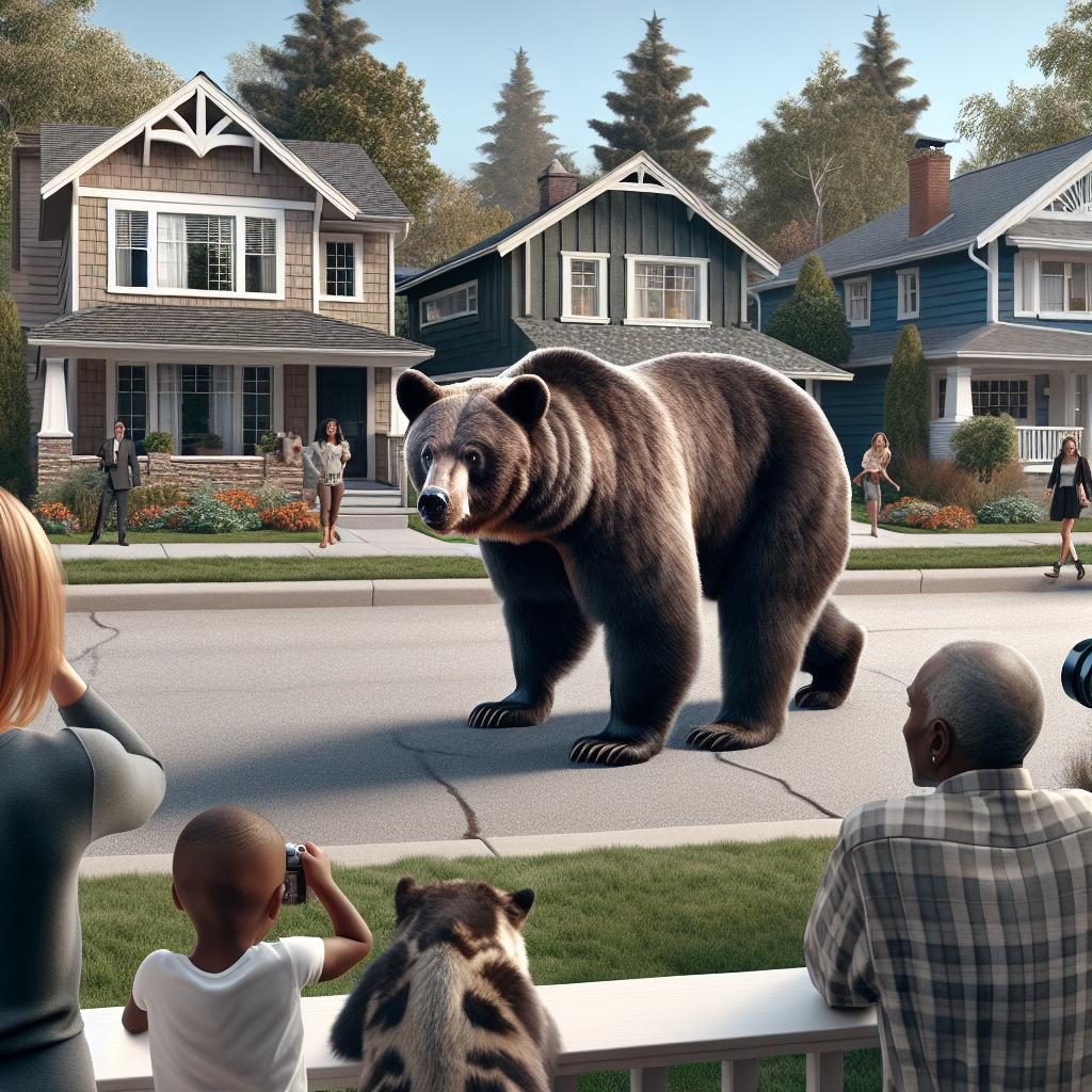 Bear in residential area