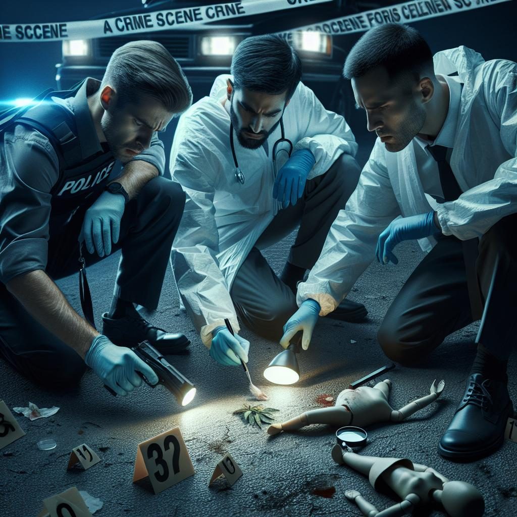 Crime scene investigation illustration