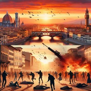 Florence sunset interrupted by gunfire