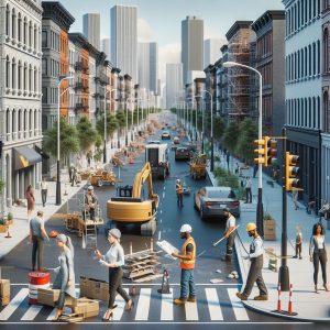 "Urban street revitalization progress"