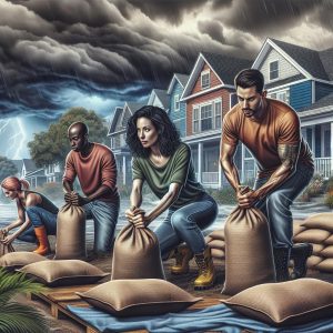 Sandbagging homes, storm prep.