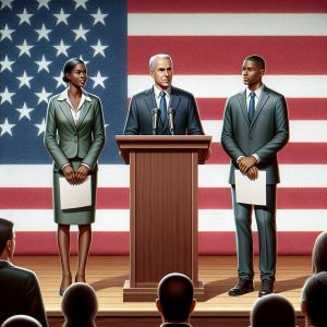 American flag background speech.