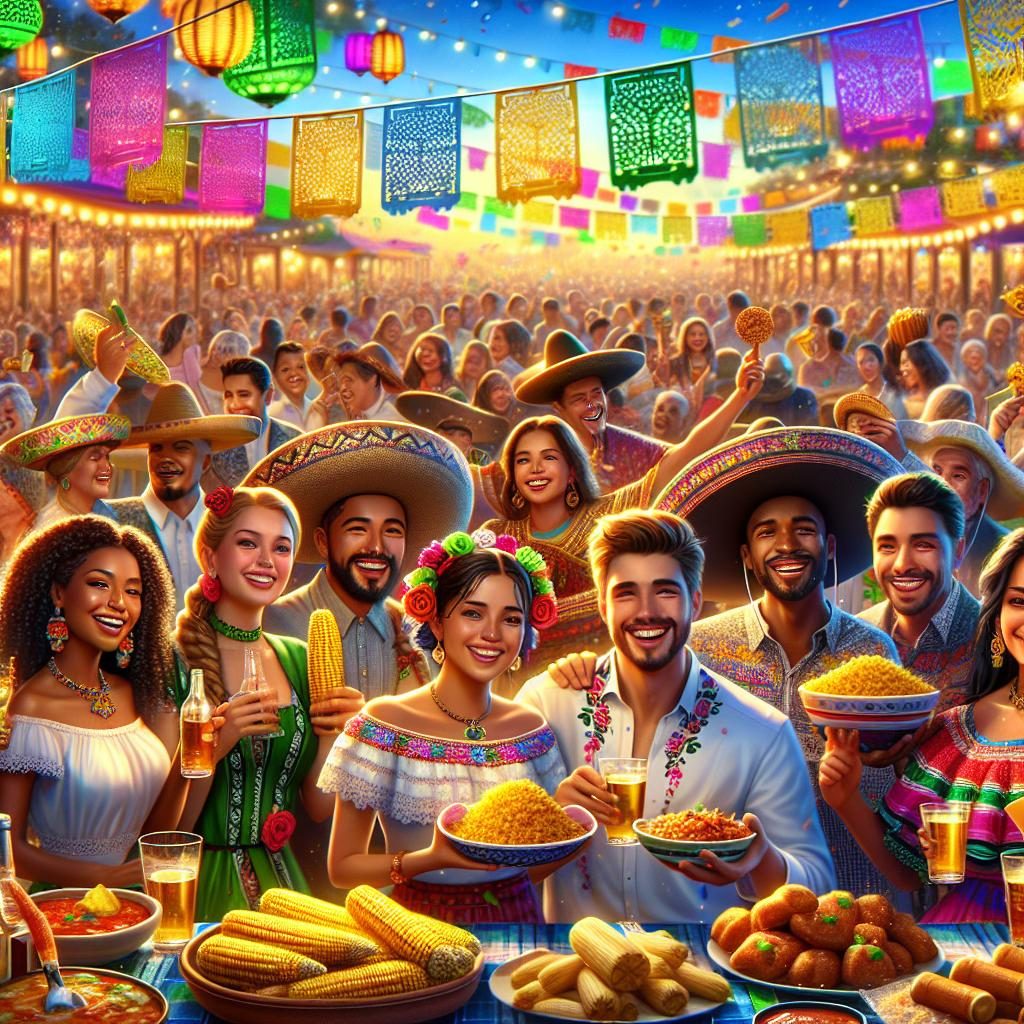 Mexican fiesta celebration illustration.