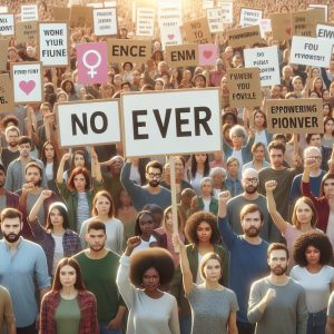 People holding protest signs.