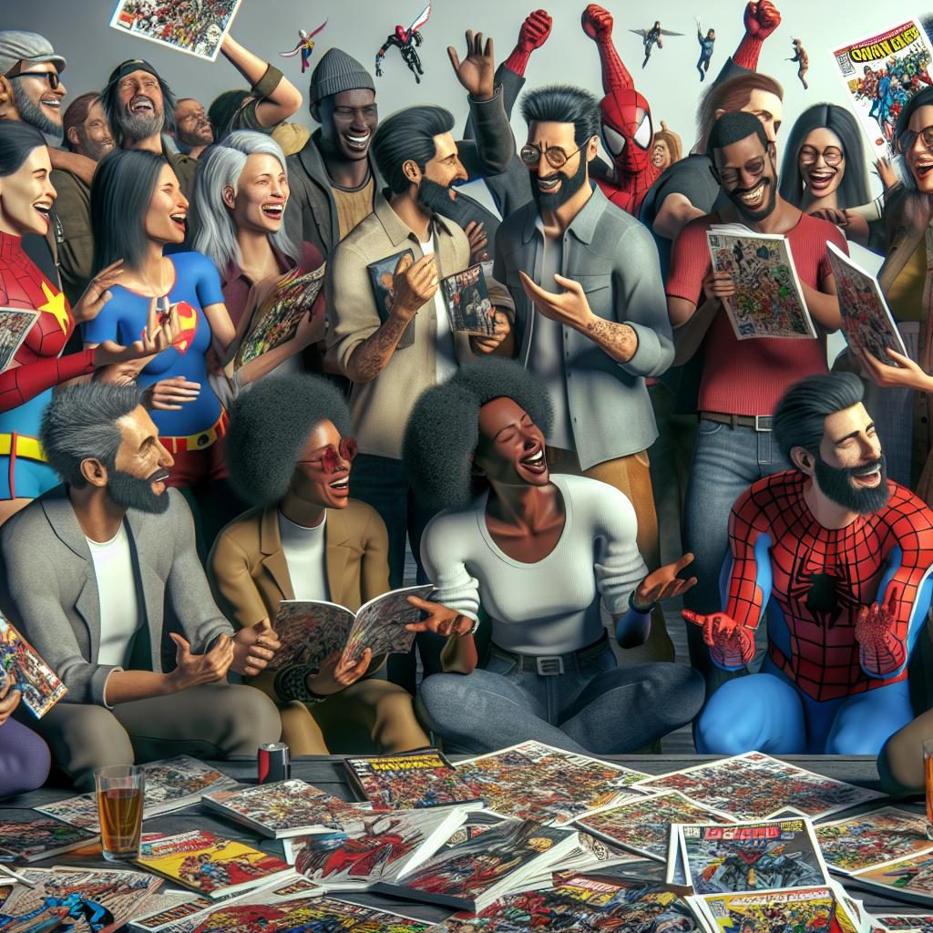 Comic enthusiasts celebrating together