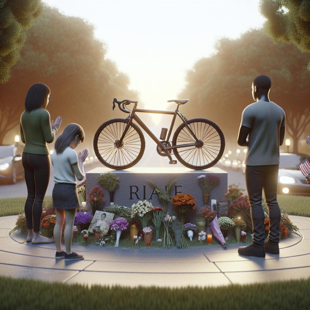 Somber bike memorial