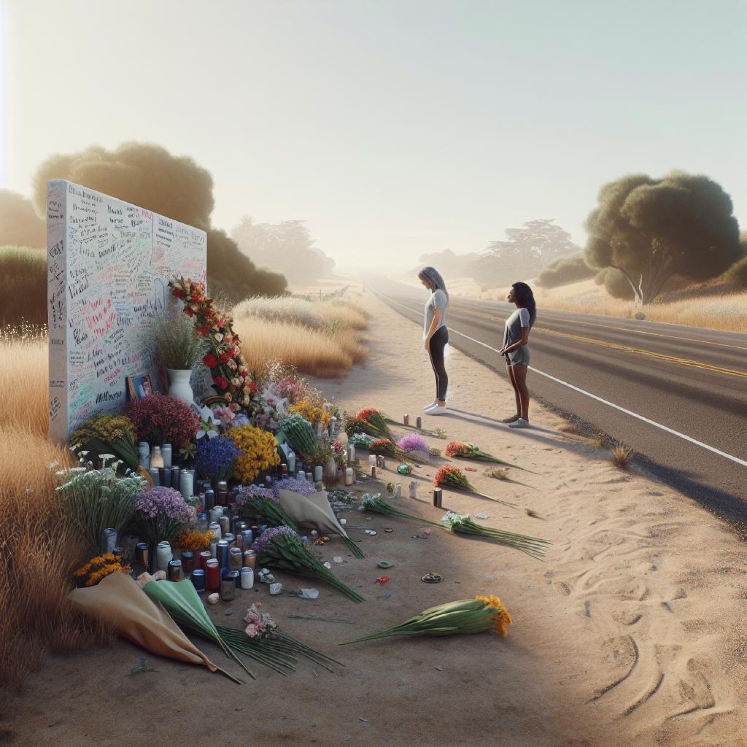 Silent roadside memorial