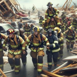 Firefighters assisting hurricane relief