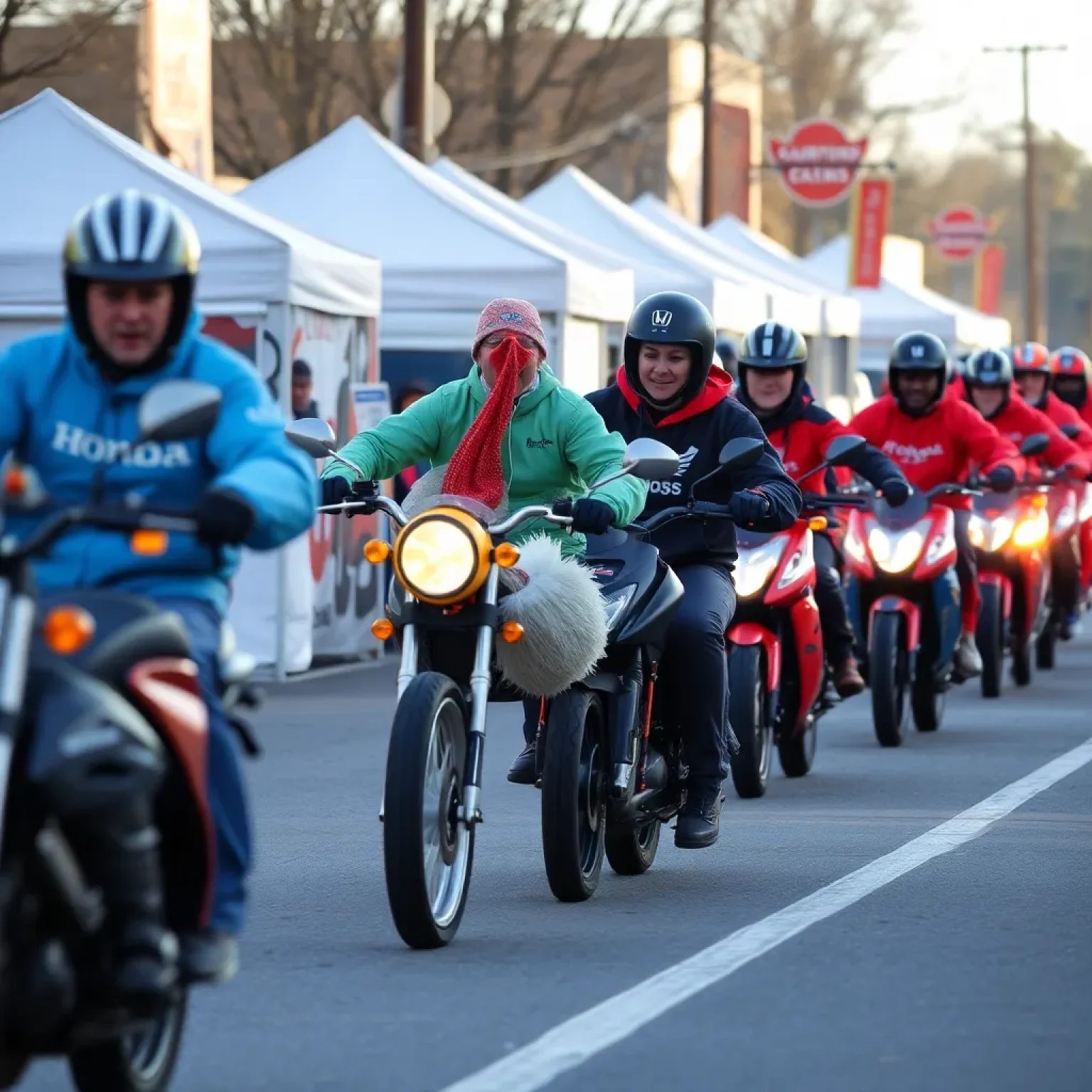 Florence Hosts Successful Honda Turkey Run to Benefit Local Harvest Hope Food Bank