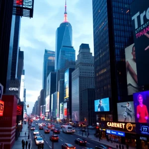 New York City skyline showcasing digital marketing trends of 2025