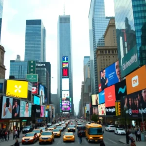 Cityscape of New York showcasing social media marketing trends in 2024