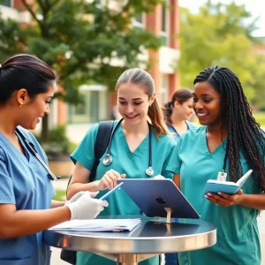 Nursing students at Coker University participating in training.