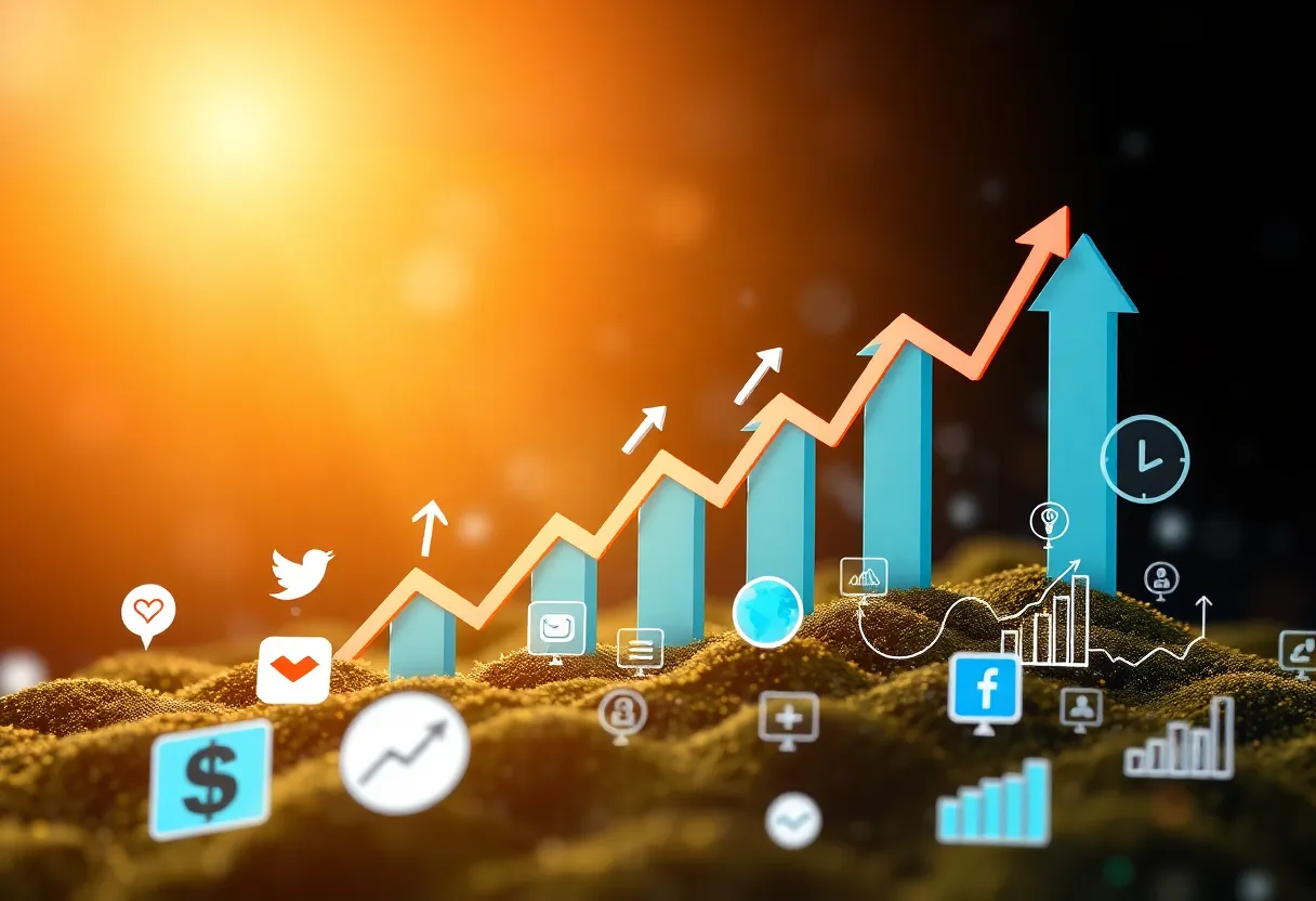 Visualization of digital advertising growth and investment opportunities.