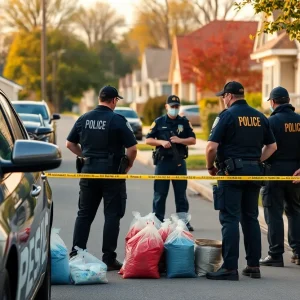 Law enforcement conducting a drug bust in Effingham