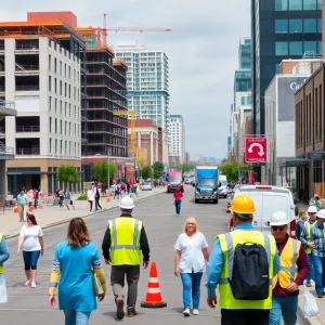 A vibrant cityscape of Florence SC illustrating employment growth