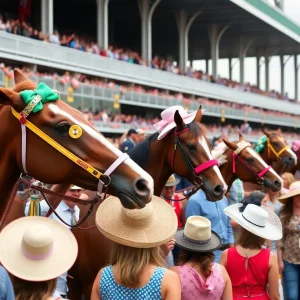 Fans enjoying the 150th Kentucky Derby at Churchill Downs