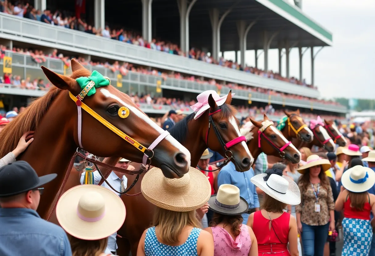 Fans enjoying the 150th Kentucky Derby at Churchill Downs