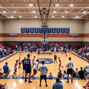 Players competing in the Pepsi Carolina Classic basketball tournament