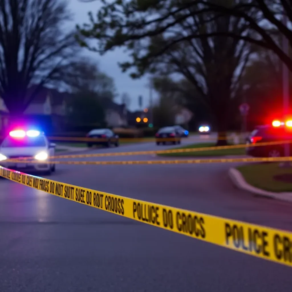 Police cordon at a stabbing incident scene in Florence, S.C.