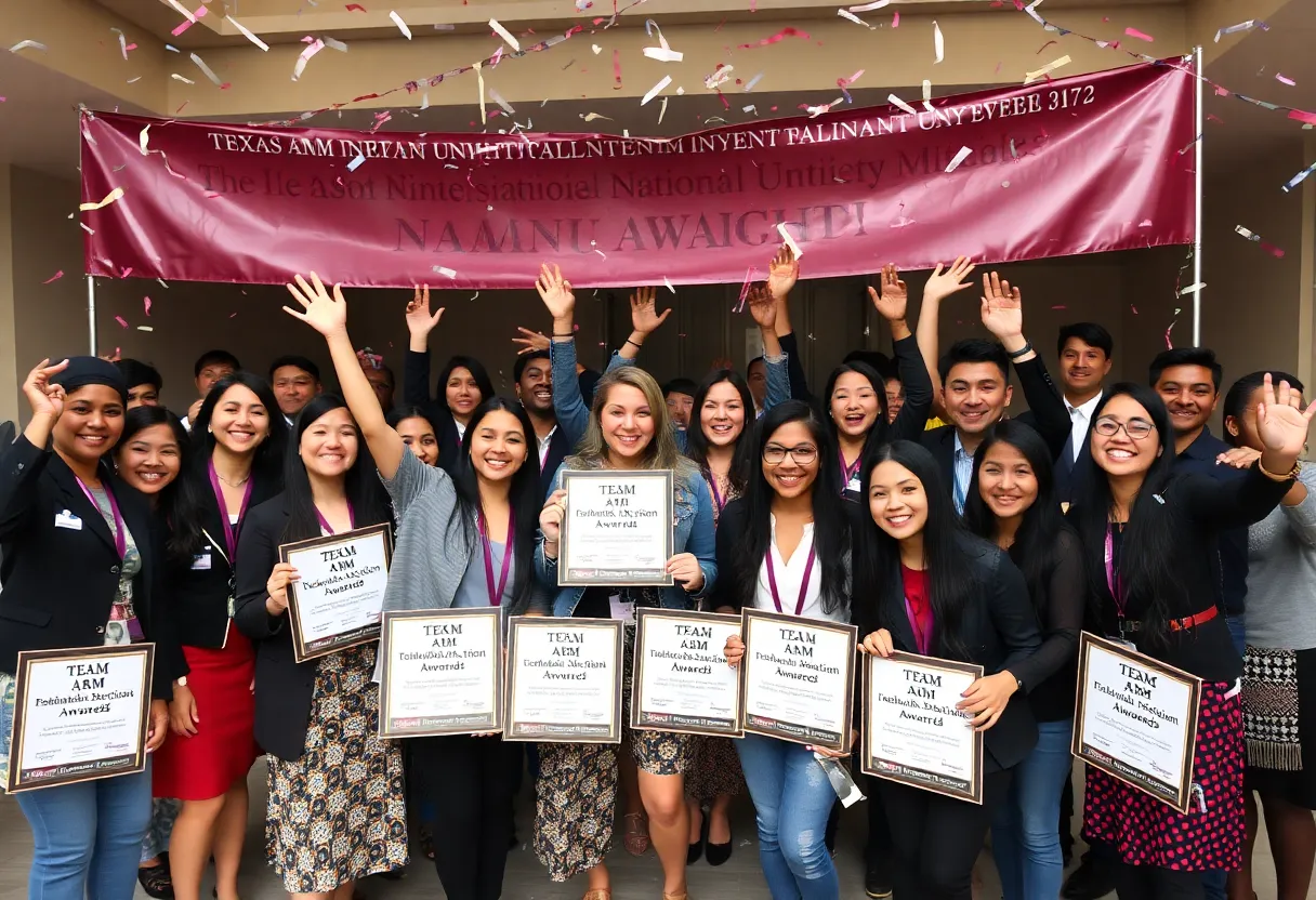 Celebration at Texas A&M International University for winning seven national awards