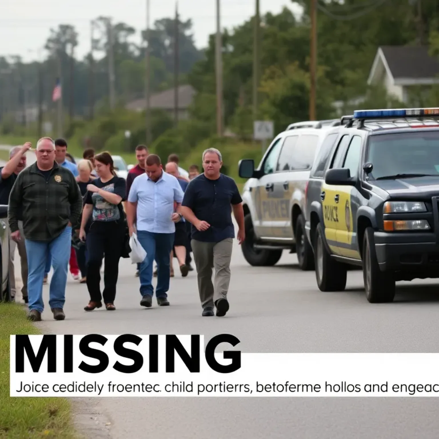 Community members and law enforcement search for a missing child in Florence, SC.