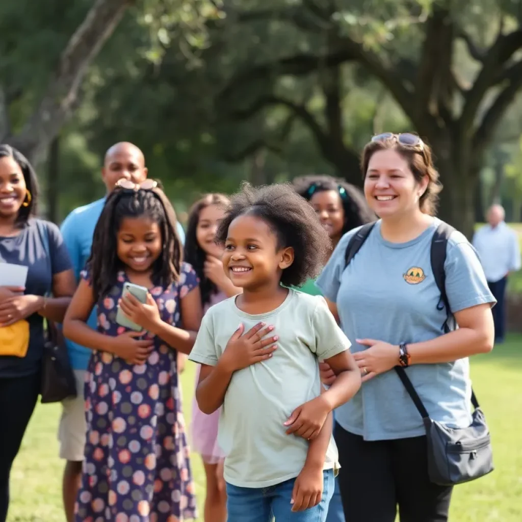 Community members in Florence celebrate the safe return of Dylan Cooper