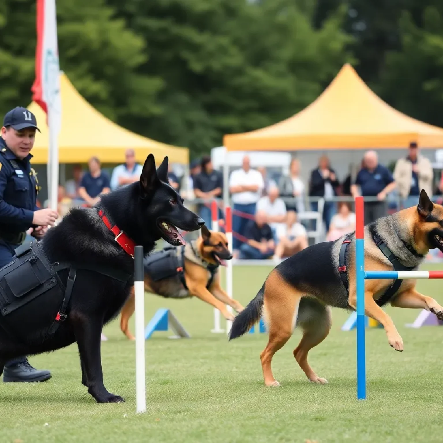 Florence County K9 dog performing agility at competition