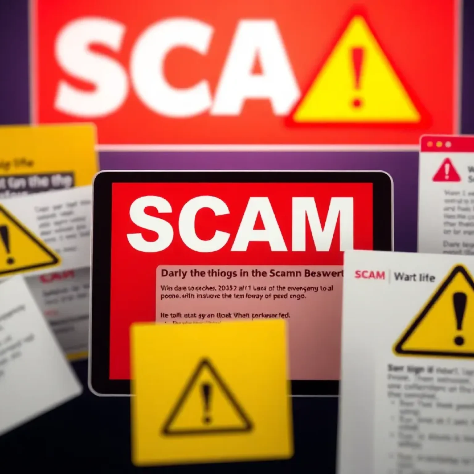 Illustration of scam alerts targeting Florence County residents