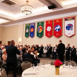 Audience celebrating during the Florence Hall of Fame induction ceremony.