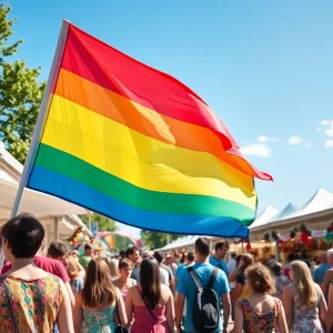 Community celebrating Pride at Florence's inaugural Pride in the Pee Dee event.