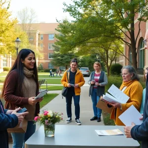 Students assisting residents with tax preparation at Francis Marion University