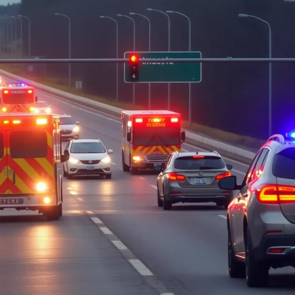 Scene of a car accident on Highway 52 in Florence County