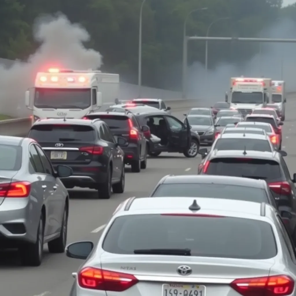 Multi-vehicle crash on I-95 with emergency vehicles responding