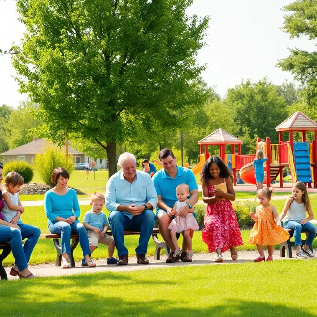 Families enjoying activities at Jebaily Park in Florence