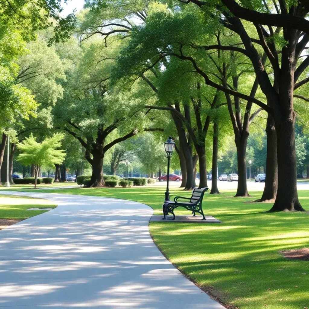 A serene park environment representing community and history.