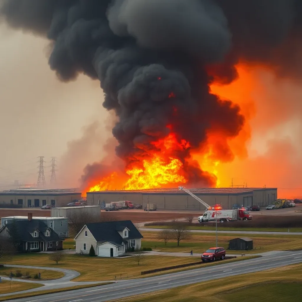 Fire at Moss Landing battery storage plant with thick smoke