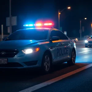 Police car during a traffic stop in Florence