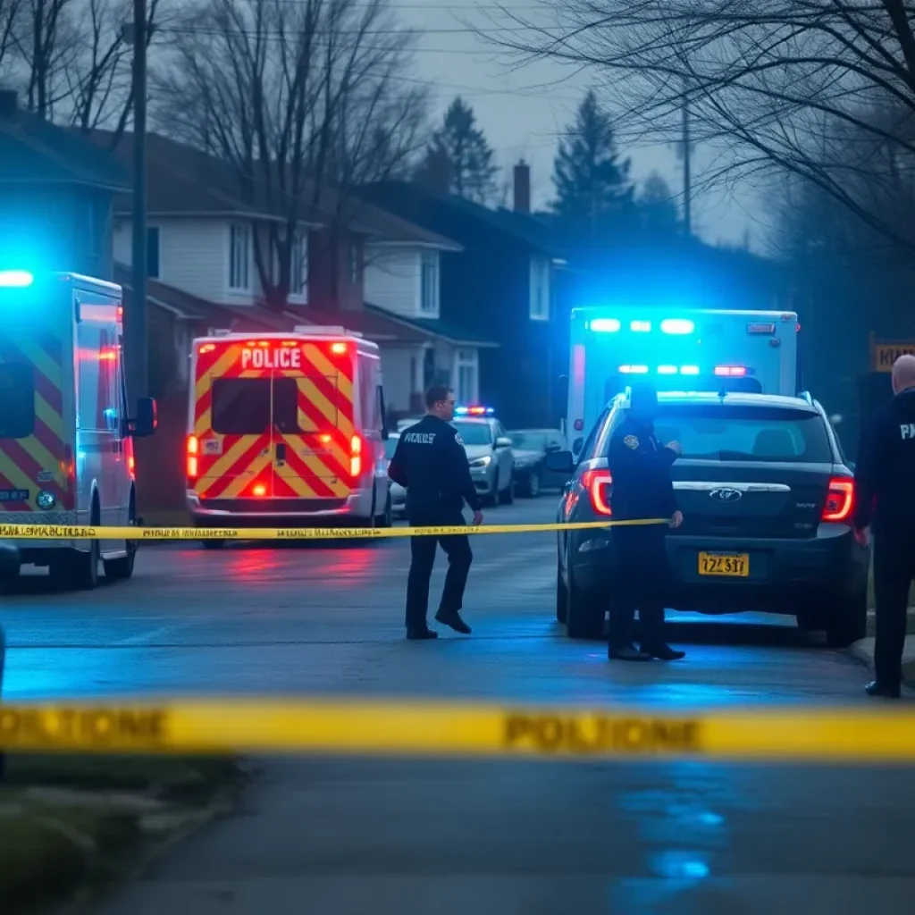 Police investigation at a residential area after a shooting incident