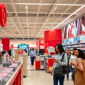 A vibrant Target store with shoppers enjoying a pleasurable shopping experience.