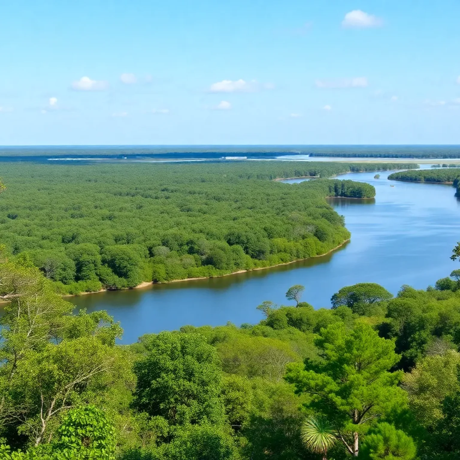 Lush landscape of Witherspoon Island protected by a conservation easement