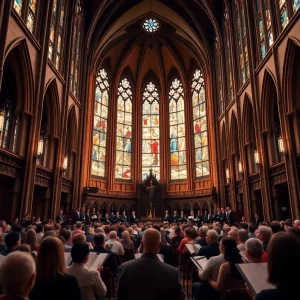 South Florence High School Chamber Singers performing at a cathedral