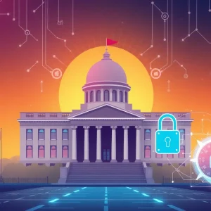 Illustration representing cybersecurity challenges in government