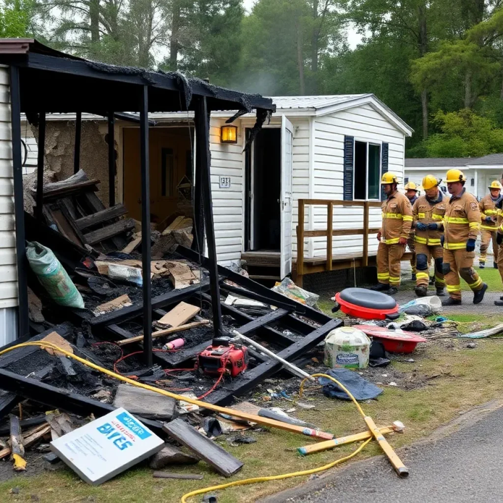 Scene of a burned mobile home in Darlington County