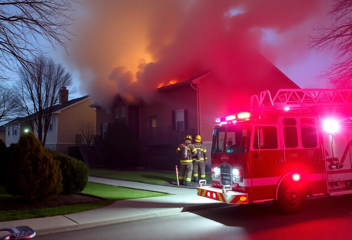 Firefighters responding to an apartment fire in Florence