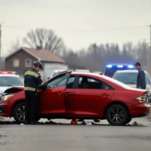 Emergency responders at a car accident scene in Florence County