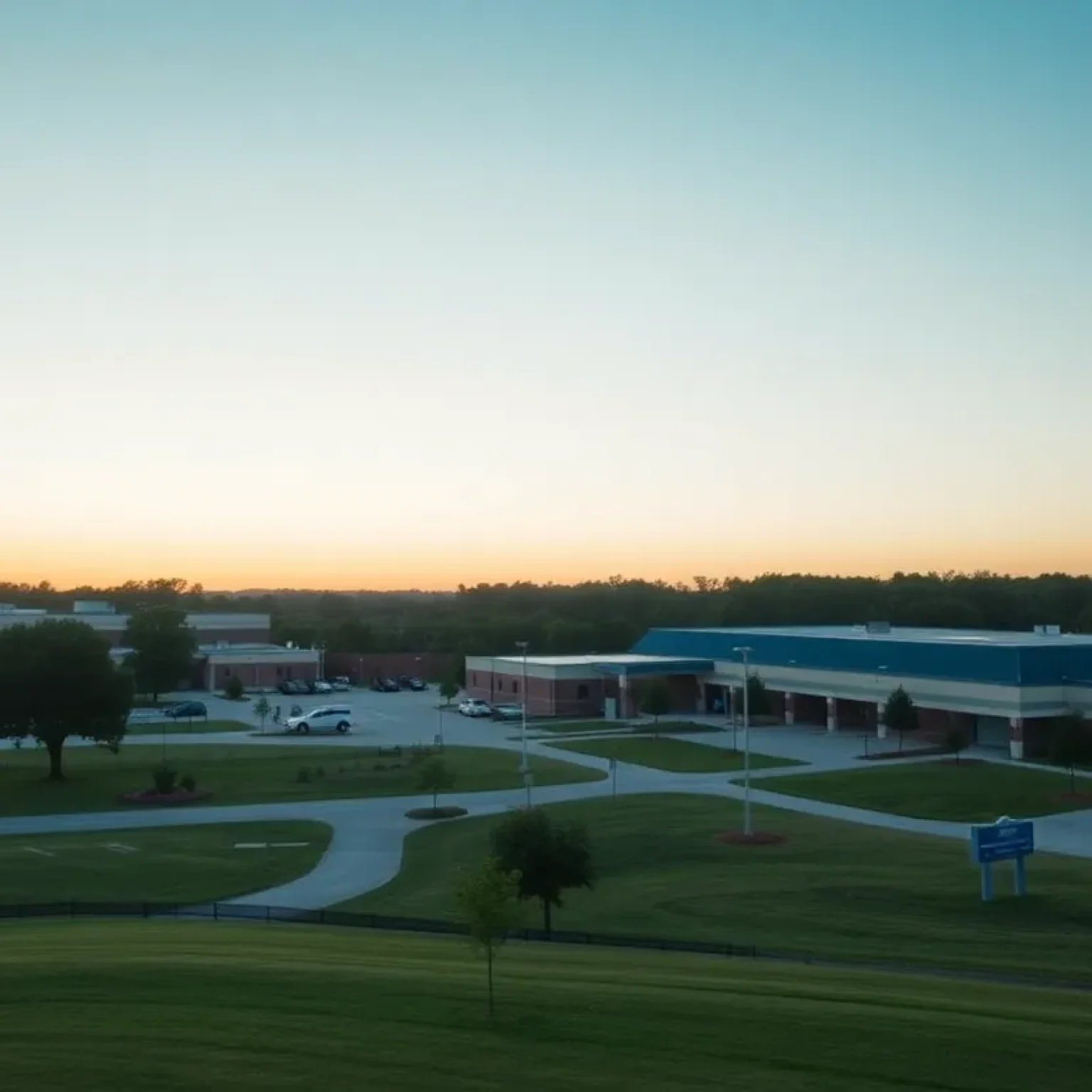 A landscape view of Florence County with healthcare facilities.