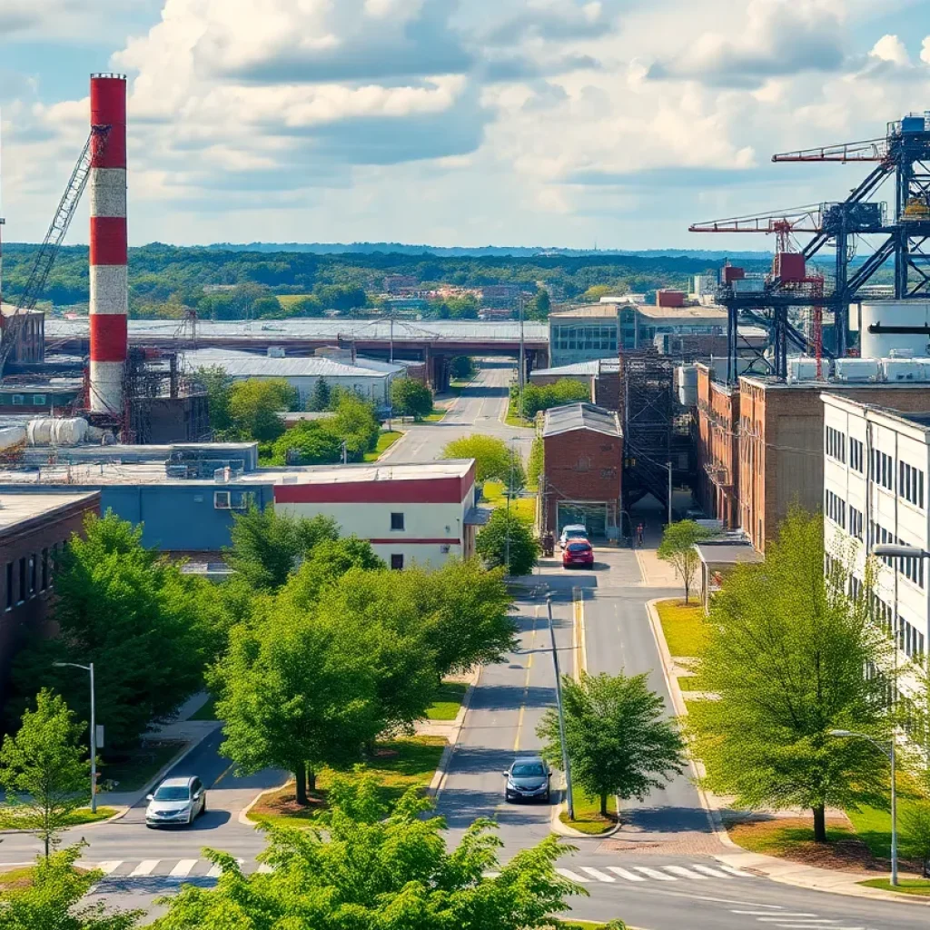 Cityscape view of Florence, South Carolina with industrial developments.