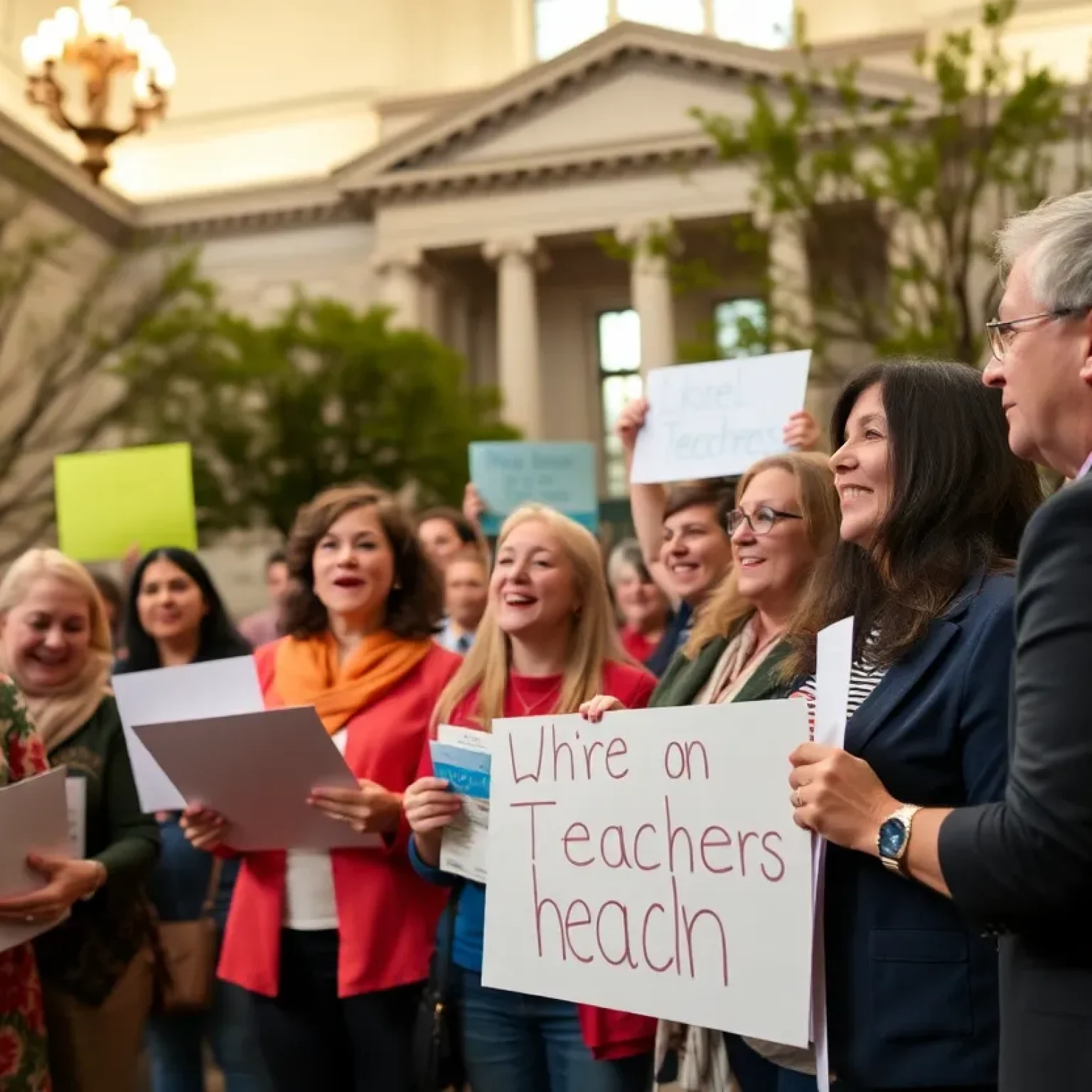 Community gathering celebrating Florence teachers with awards