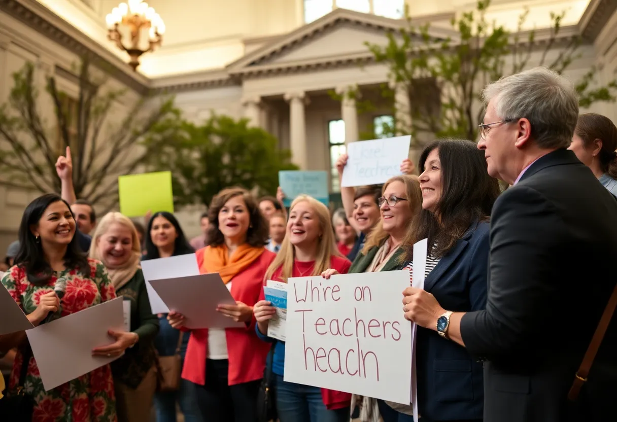 Community gathering celebrating Florence teachers with awards